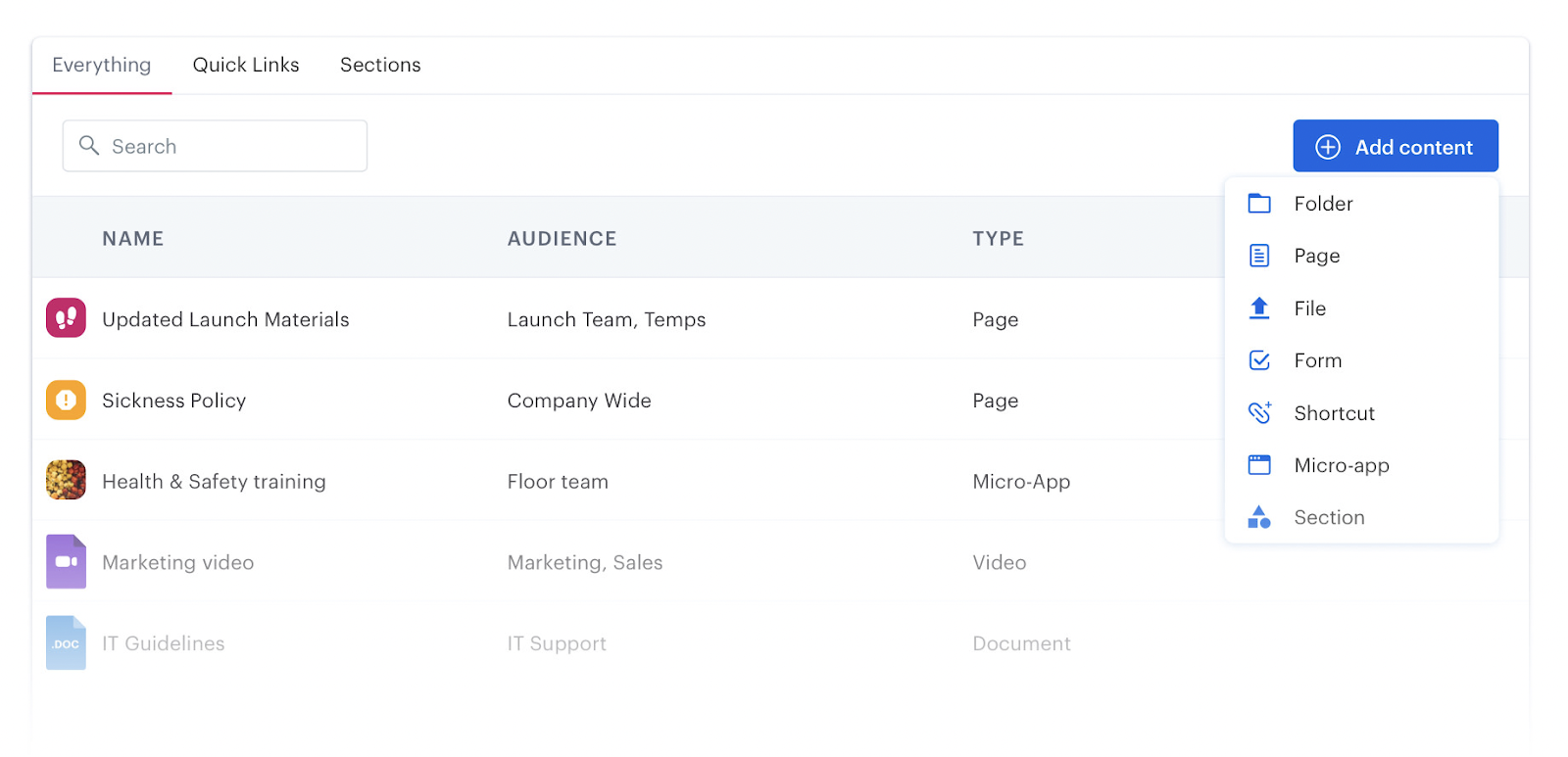 A marketing intranet benefits from the ability to share many different file types with other departments.