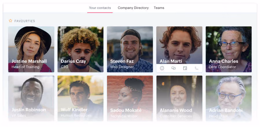 People directory in Blink has basic information for all team members.