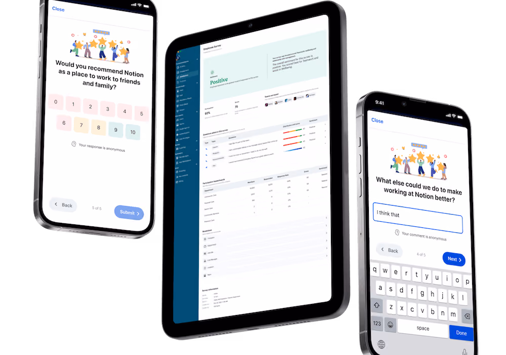 blink employee surveys interface