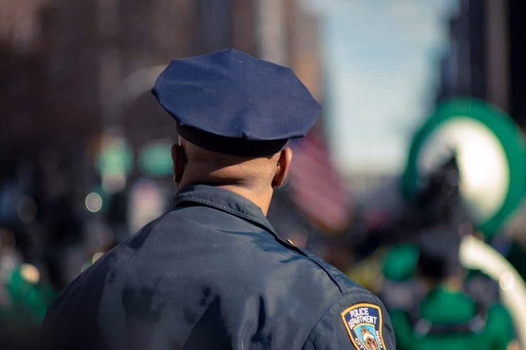 A police frontline worker. 