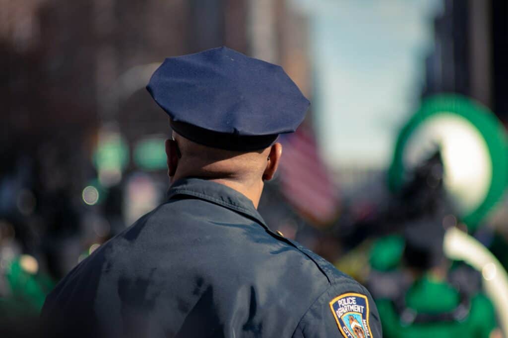 A police frontline worker.