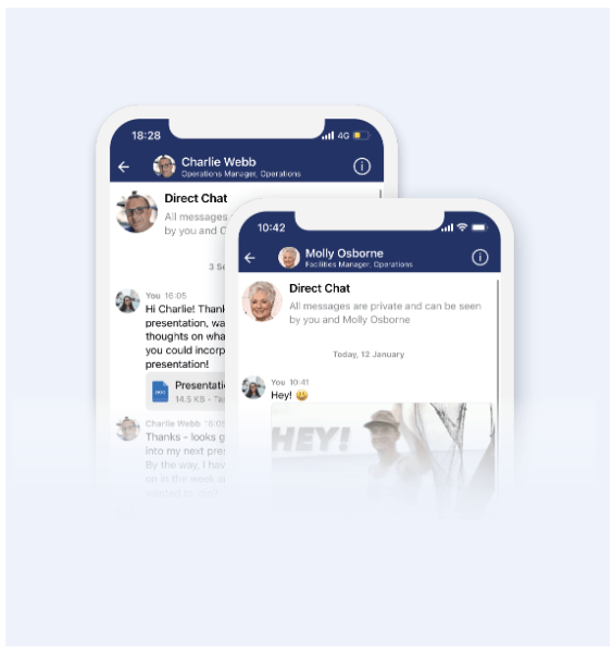 screen shot of blink app chat function