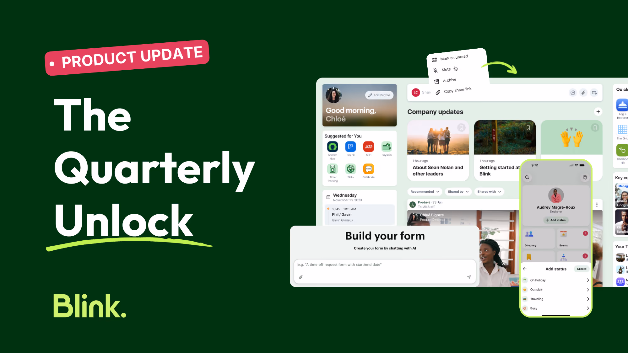 What's new in Blink: AI builders, video-first chat, and publishing that keeps up with you