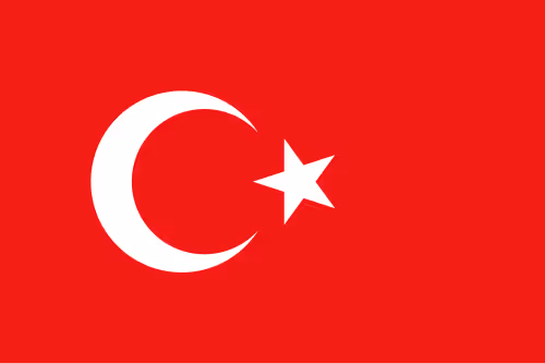 Rote Flagge mit weißem Halbmond und Stern, Symbol der Türkei.