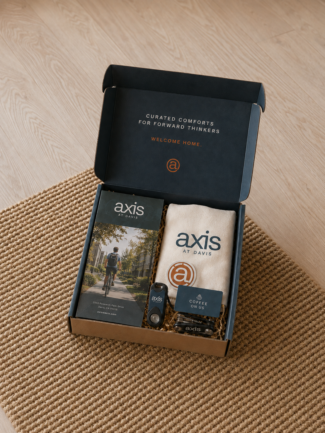 Axis Davis branded swag box