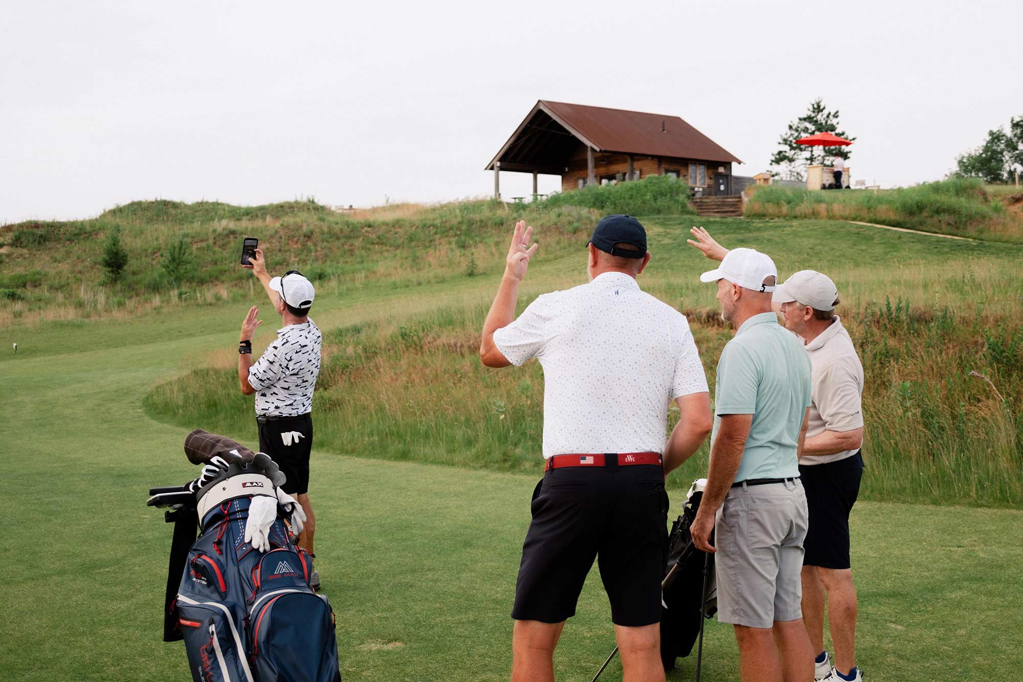 Golfers taking a selfie together