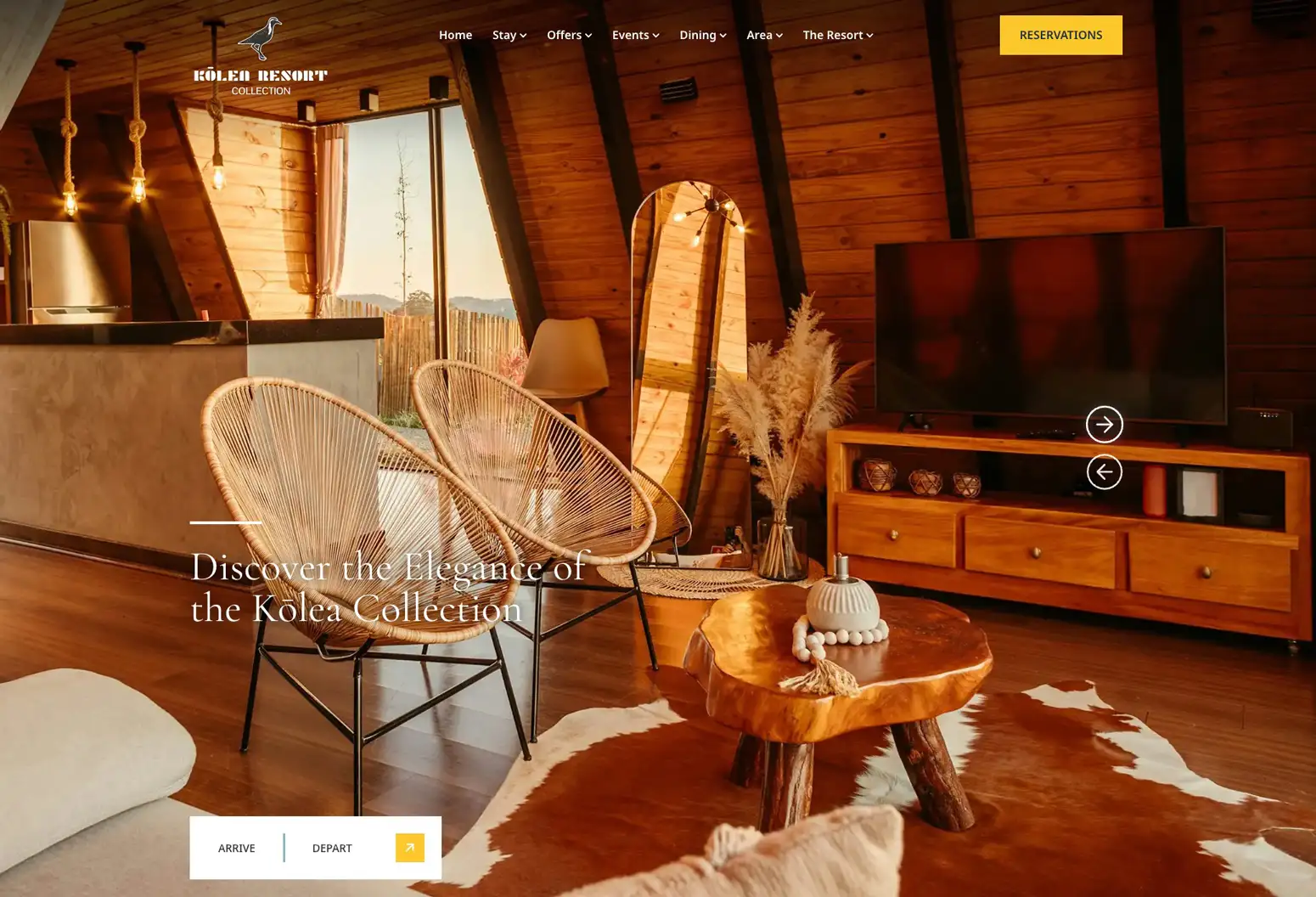 Screenshot of Kolea Resort Theme design for White Stone Marketing
