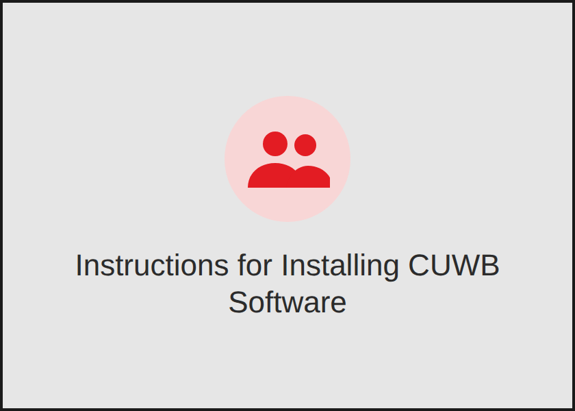 Instructions for Installing CUWB Software