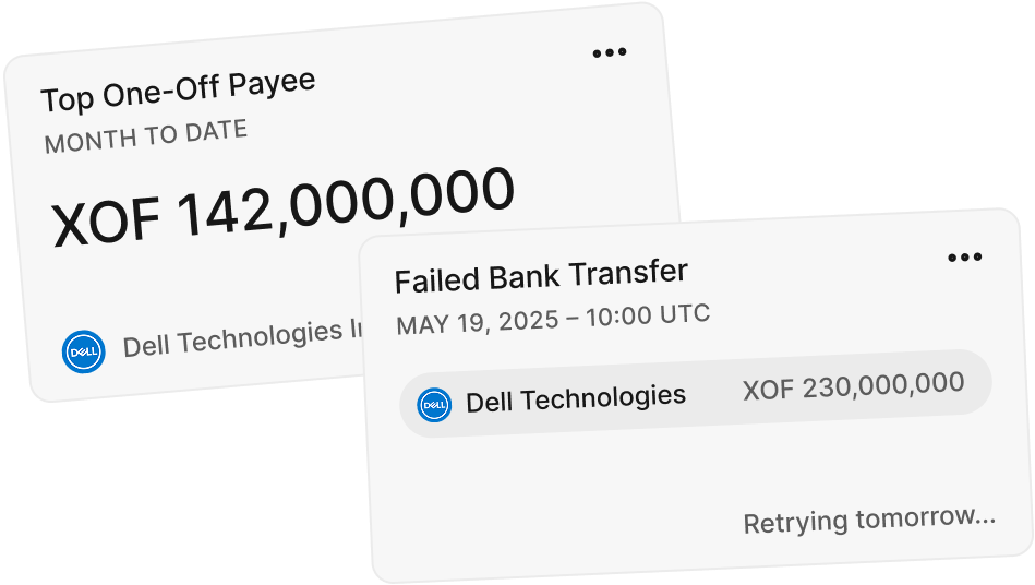 JoonaPay Top One-Off Payee & Failed Bank Transfer WidgetWidget