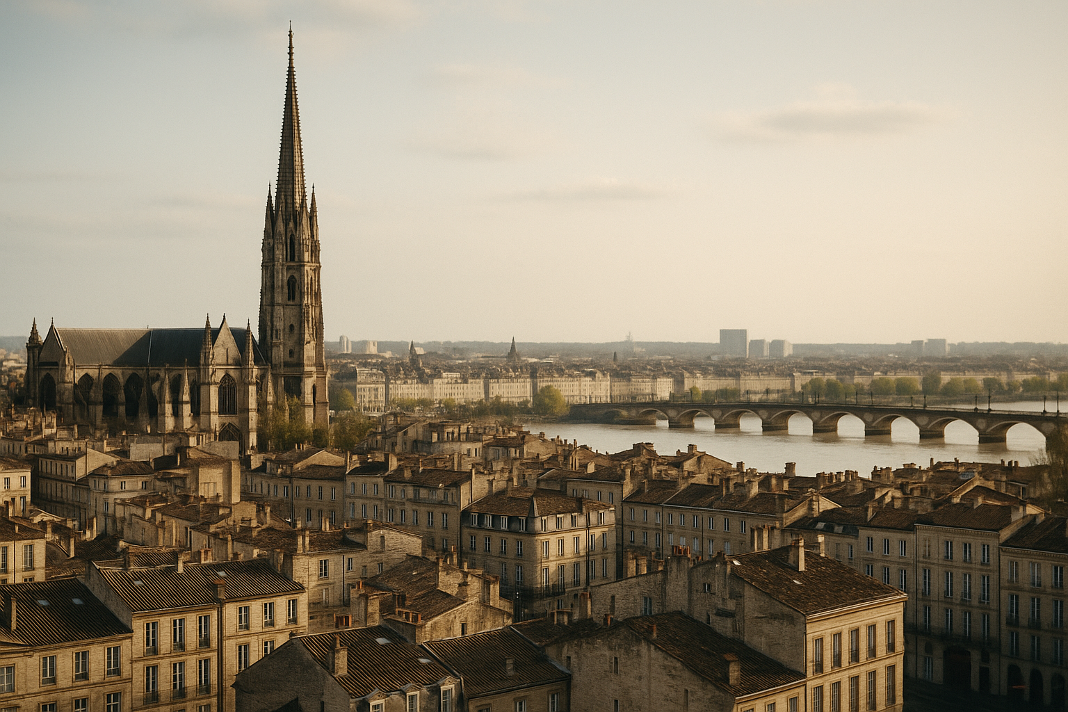 Vue panoramique de Bordeaux, la ville des freelances performants