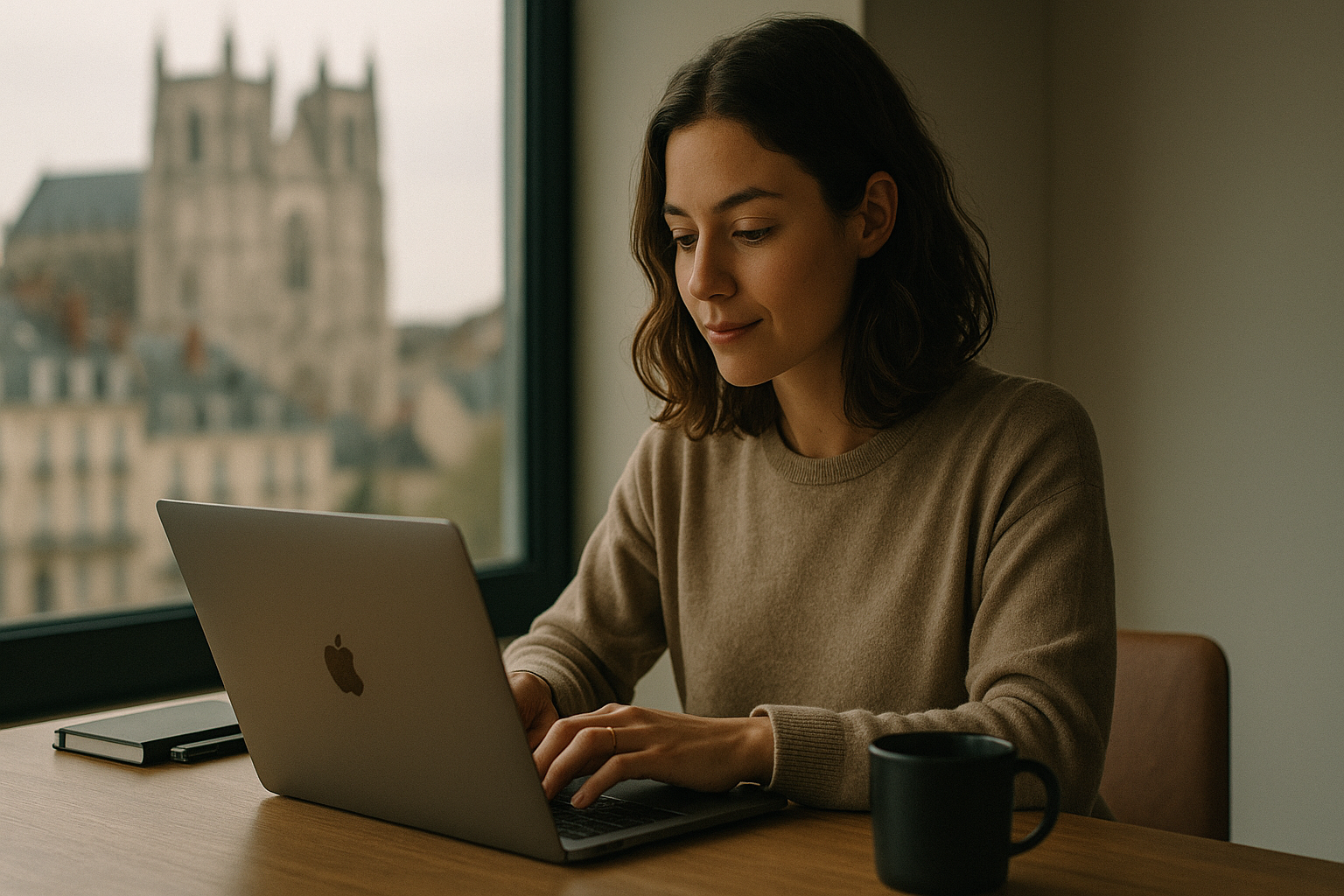 Freelance travaillant sereinement à Nantes