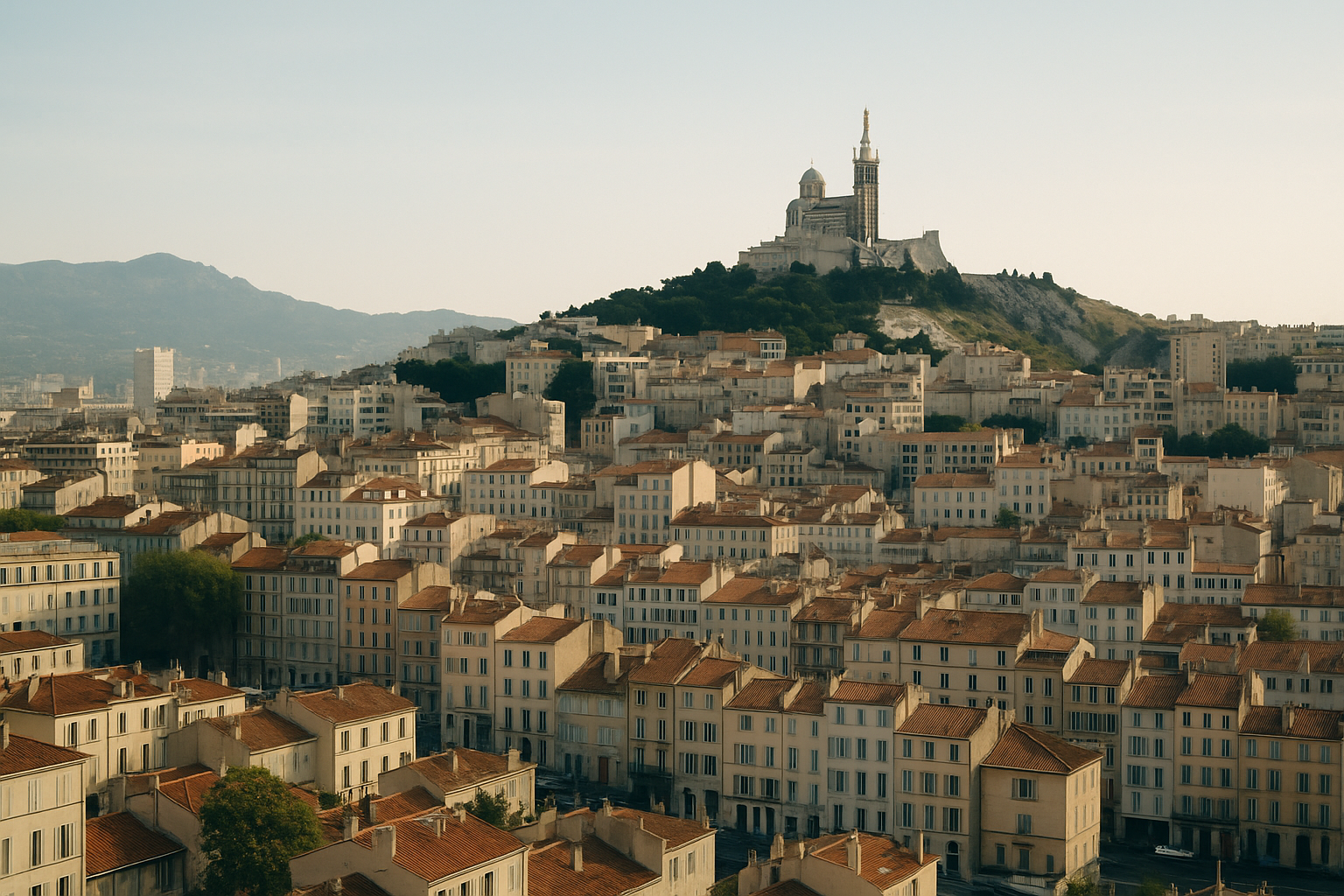 Vue panoramique de Marseille, idéale pour les freelances cherchant à optimiser leur activité.