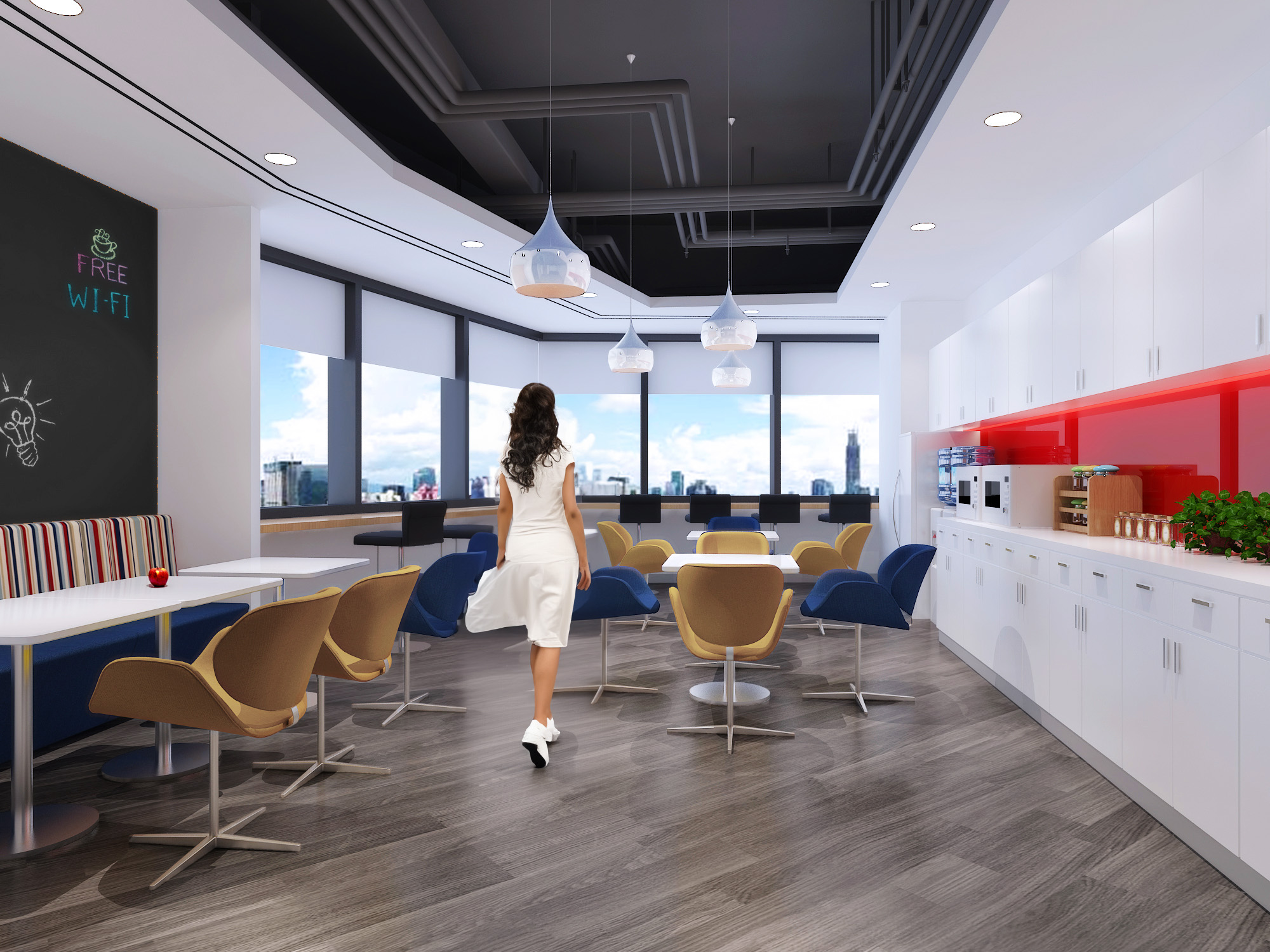 Zebra Office Proposal pantry rendering