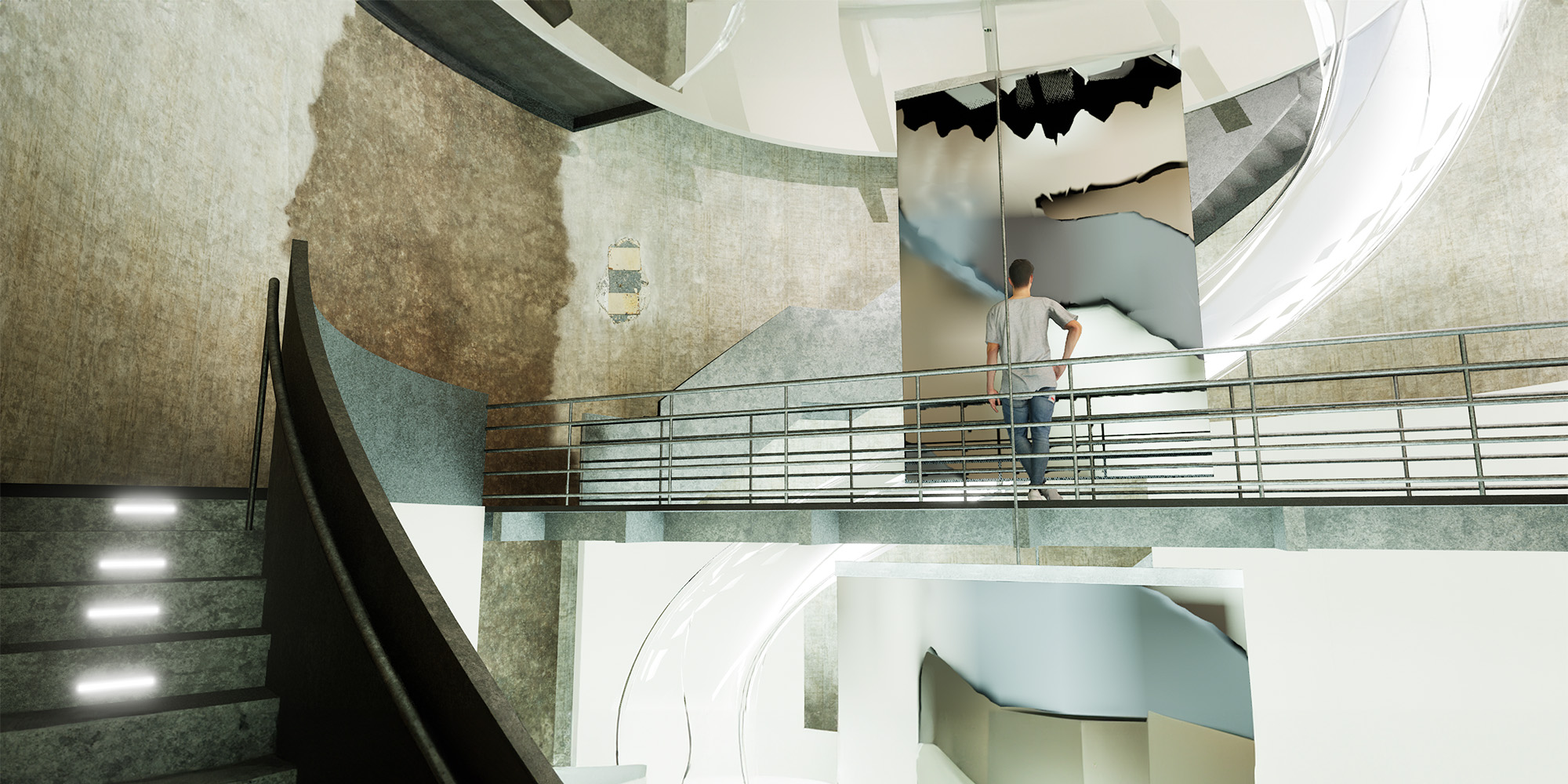 Digital Art Museum silo stair concept