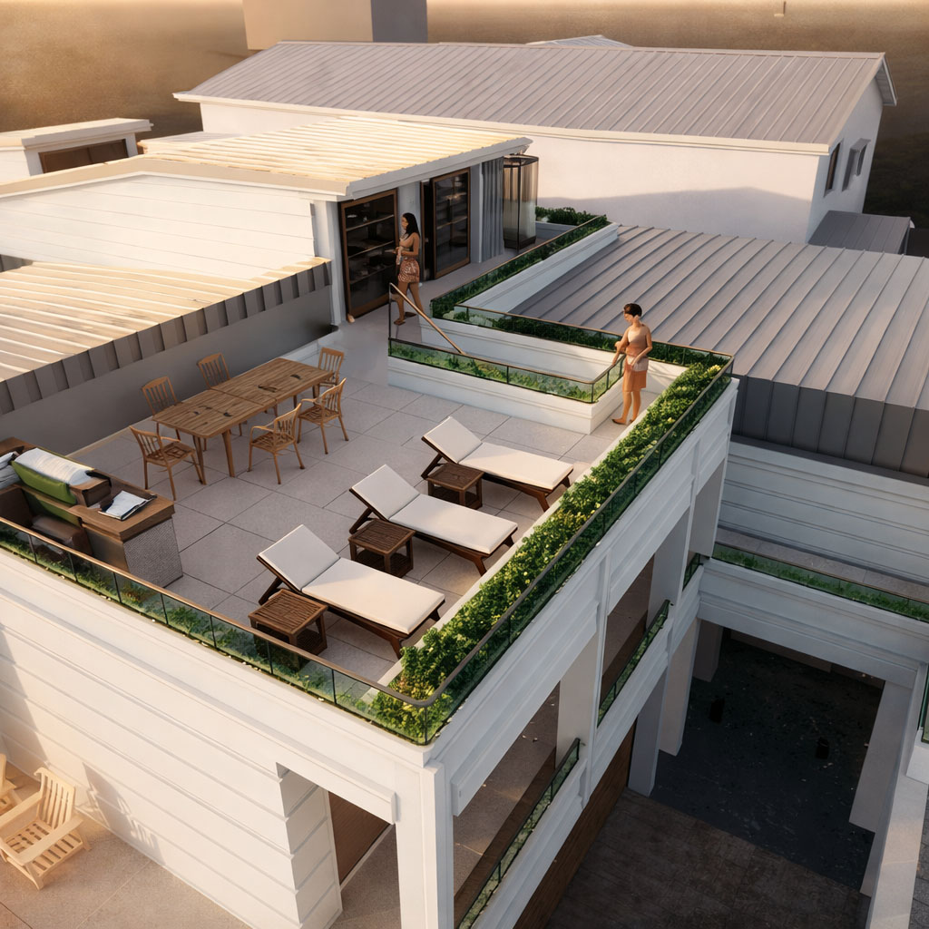 Delray Beach House rooftop terrace