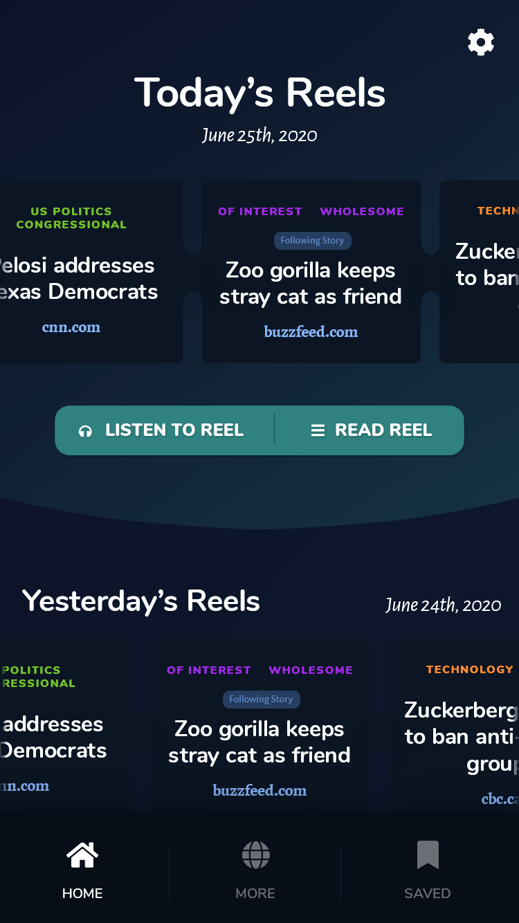 Mockup of Homepage