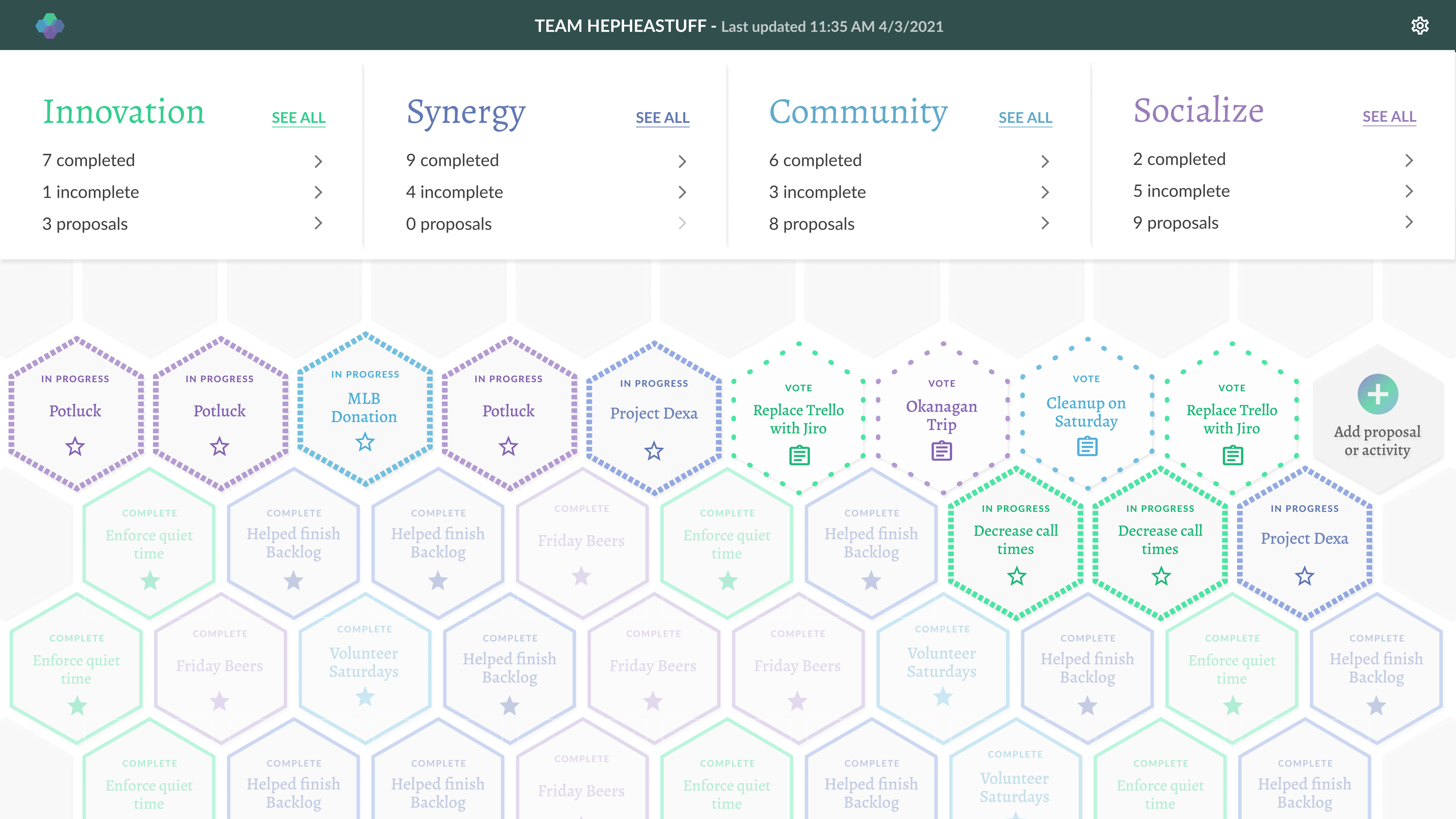 Mockup of the main / homepage