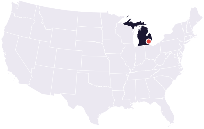 Map showing the city