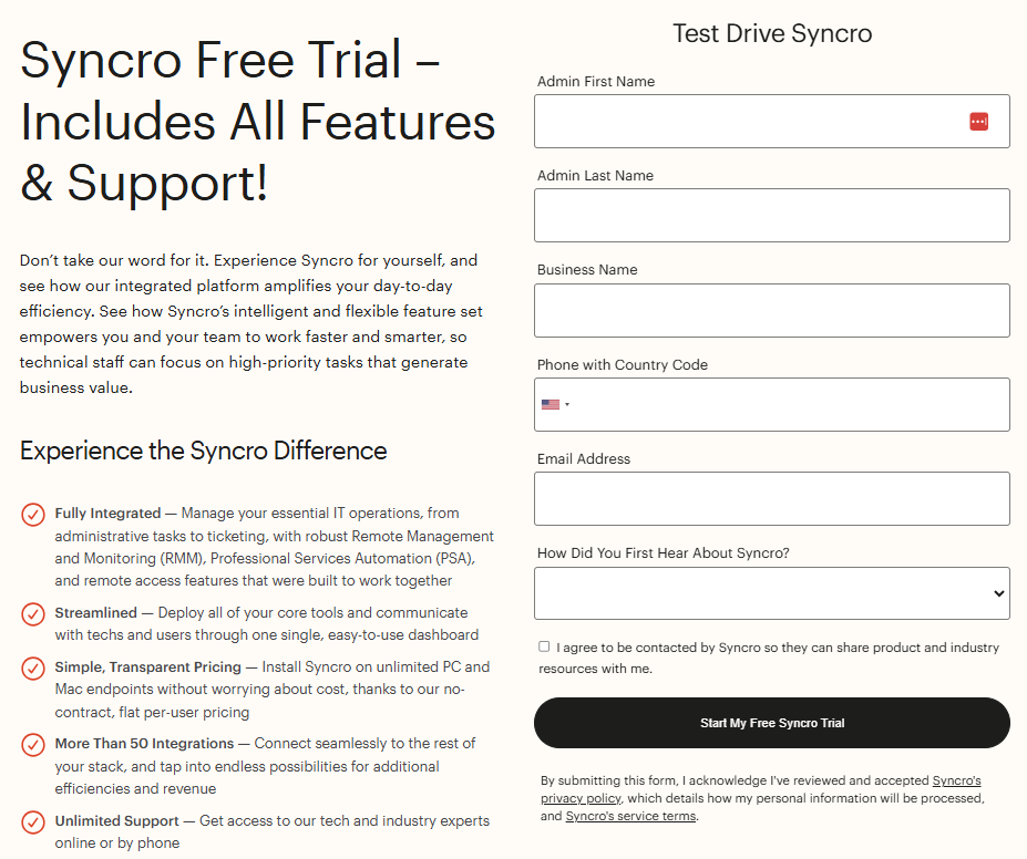 Decision stage CTA example