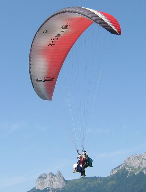 Image de deux personnes en vol biplace