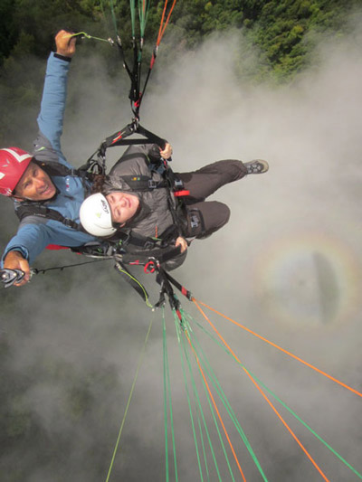 Image de Pierre-Paul Menegoz en vol en tandem