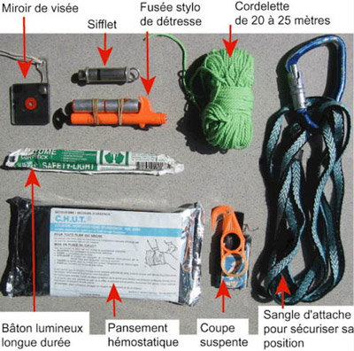 Image d'un kit secours pouvant équiper une sellette
