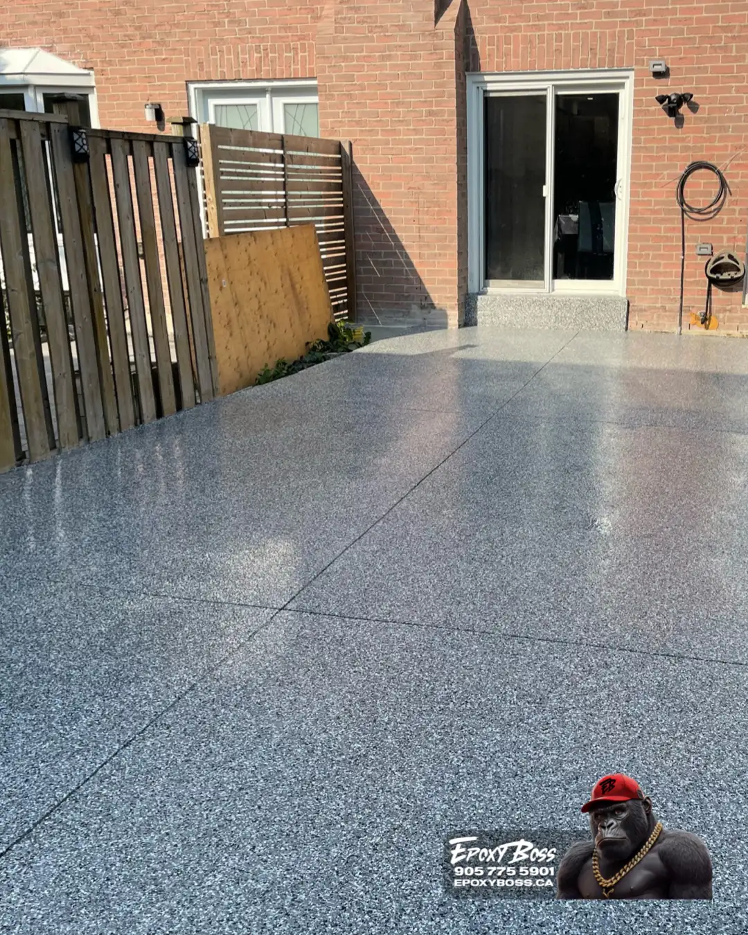 Orillia outdoor floor protected with polyaspartic waterproof sealer.