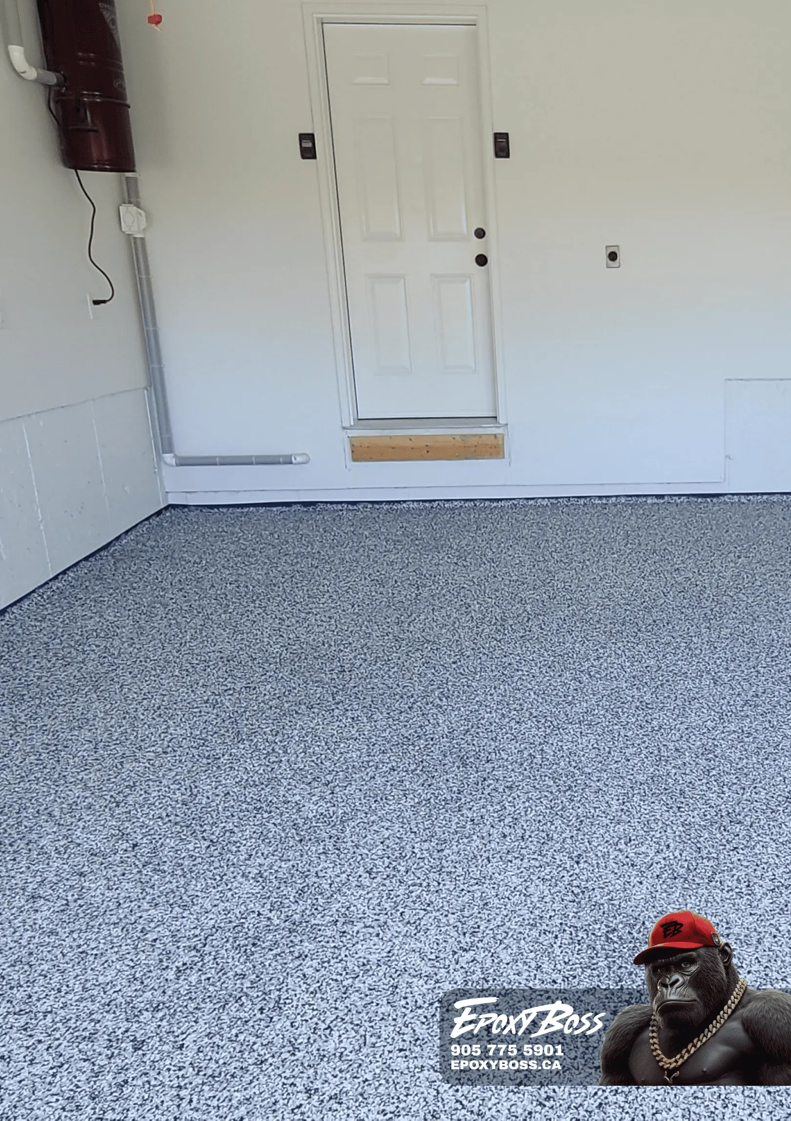 One-car garage epoxy coating