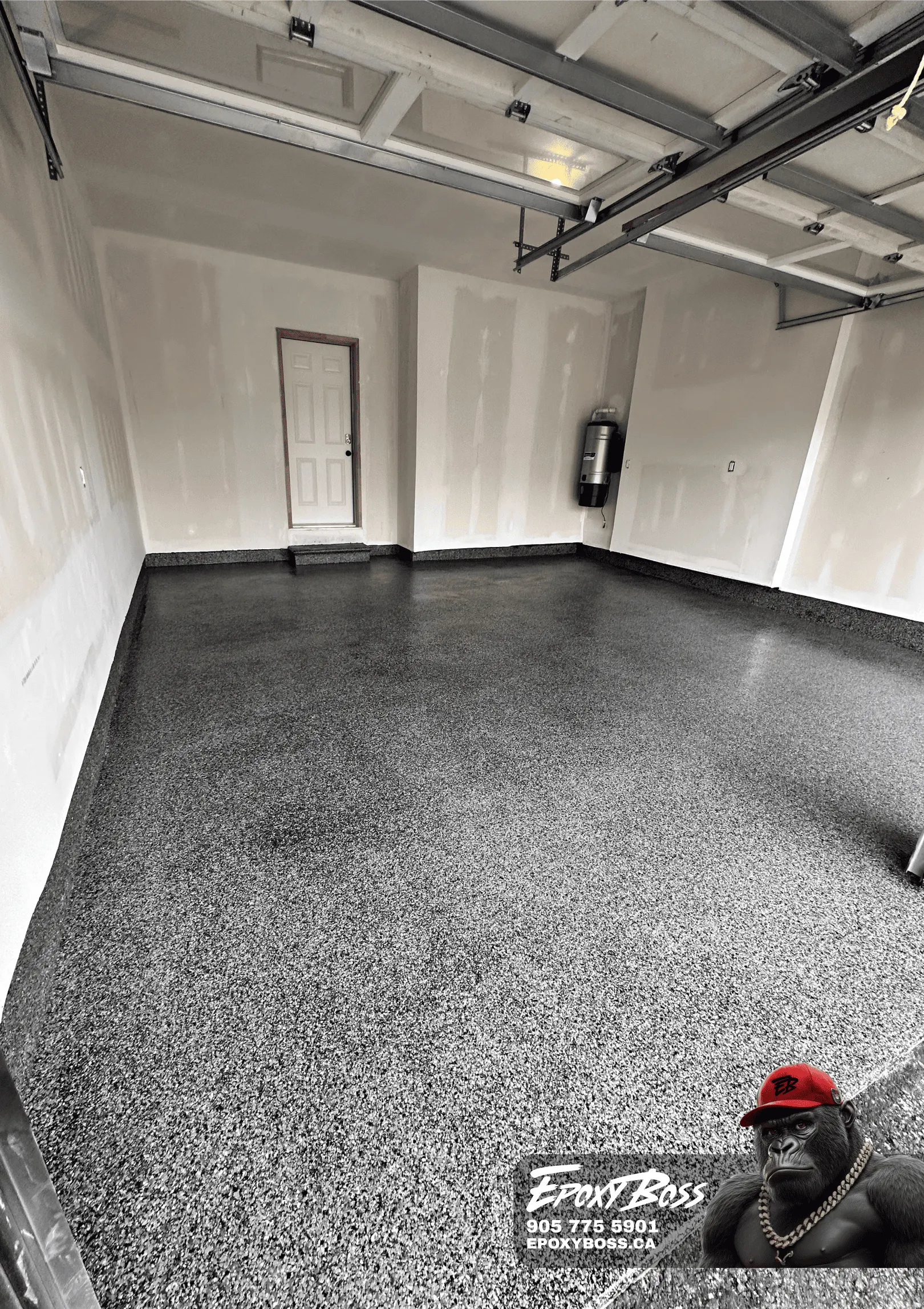 One-car garage epoxy coating