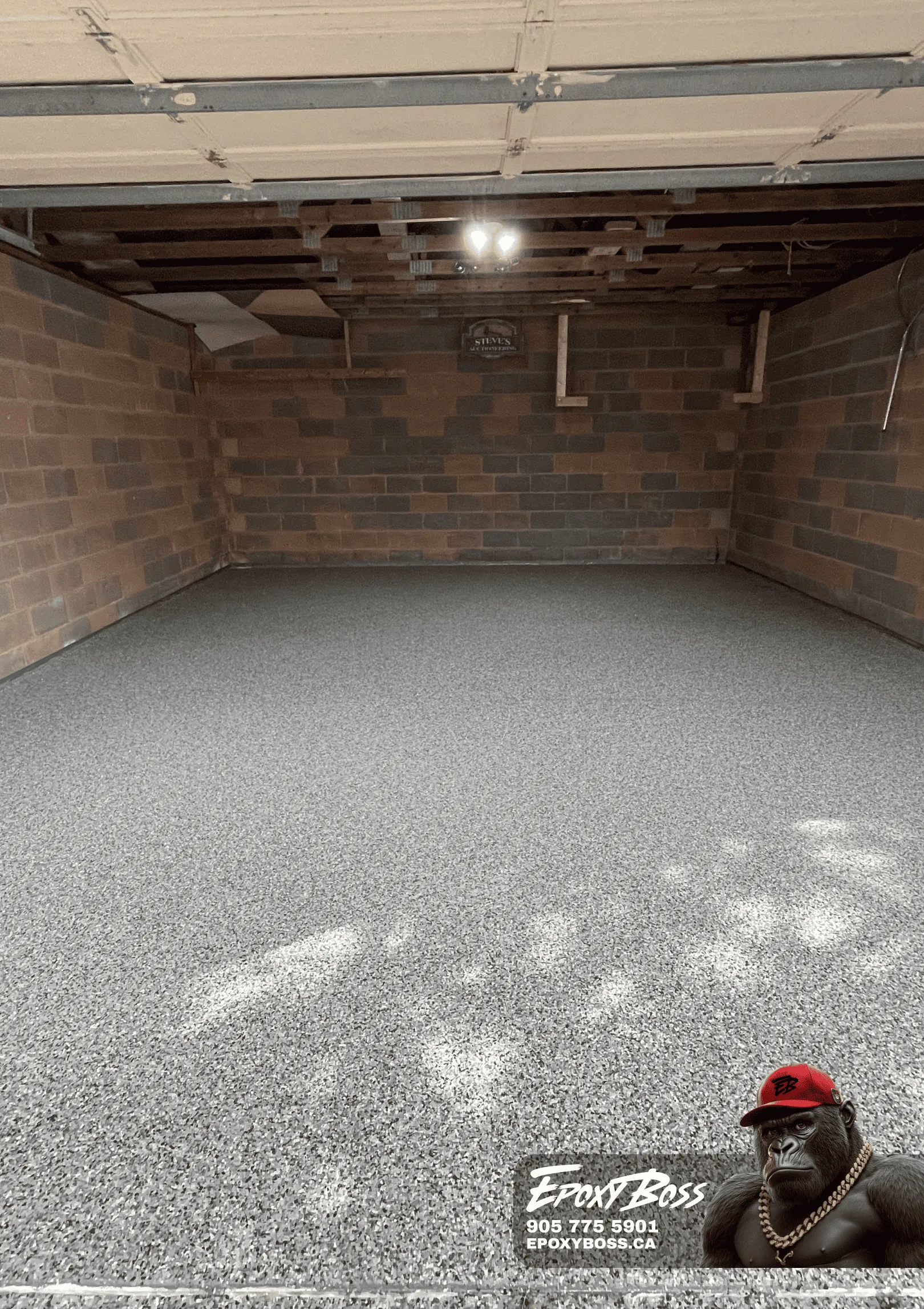One-car garage epoxy coating