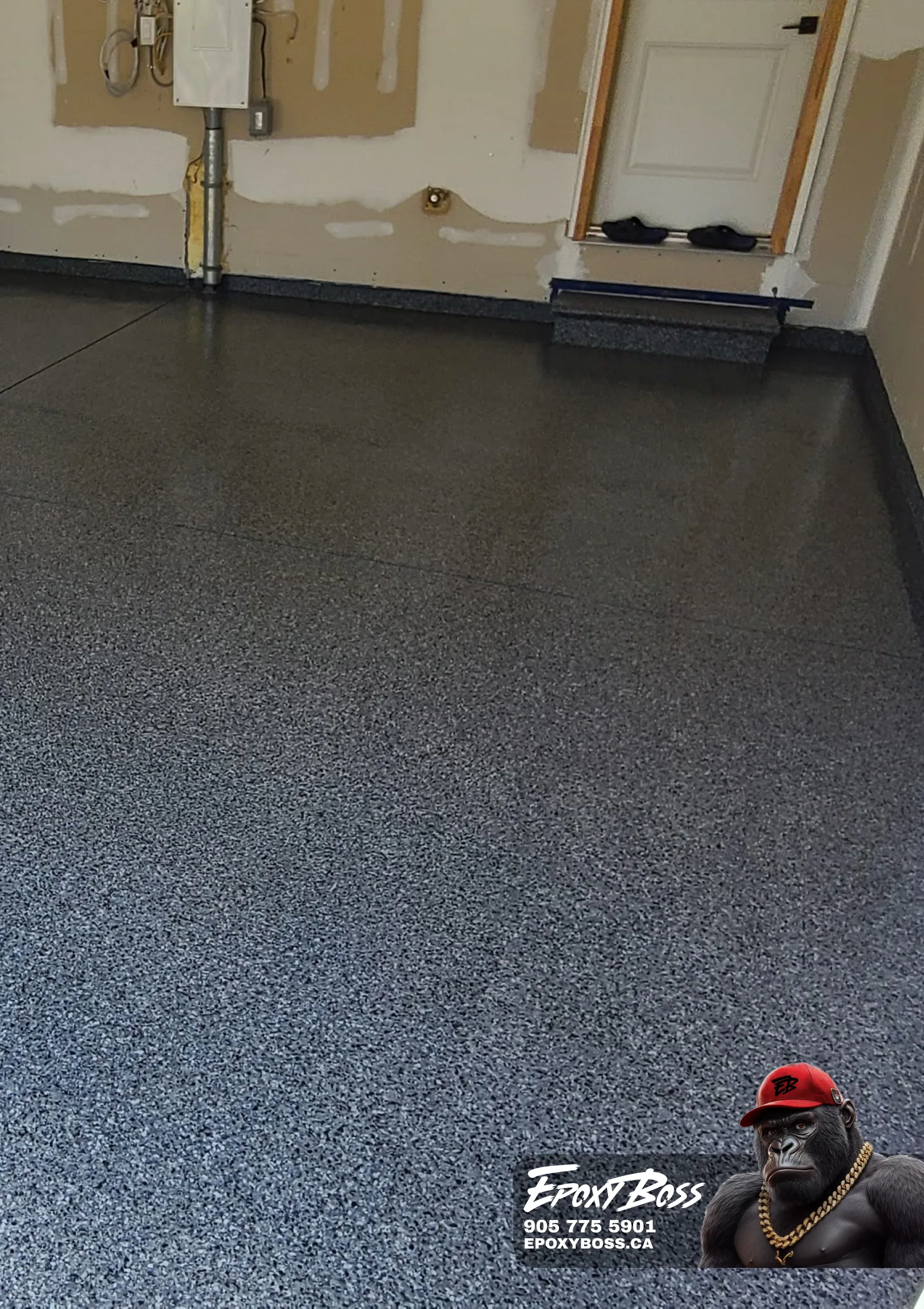 Durable epoxy flooring in residential two car garage