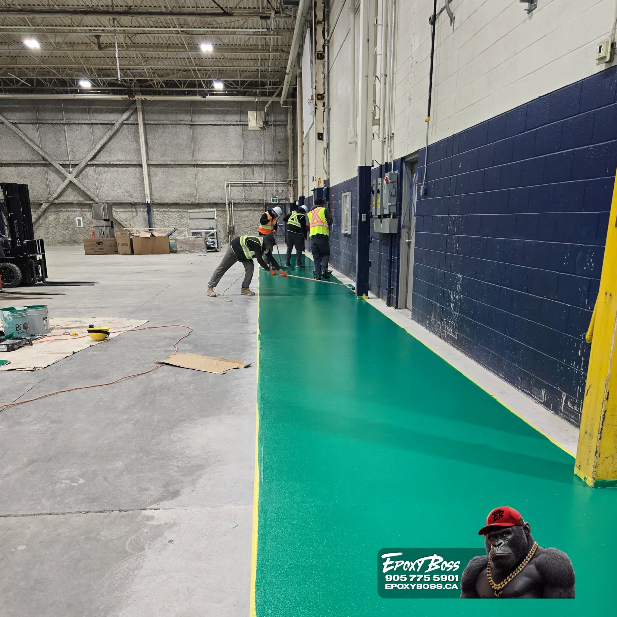 epoxy floor system in production plant Mississauga
