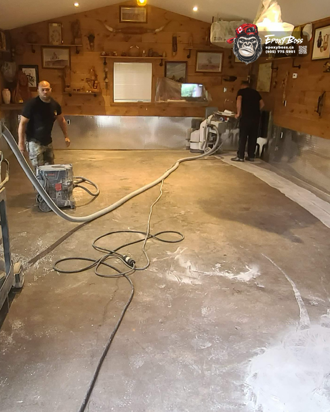 concrete garage floor grinding process epoxy boss innisfil