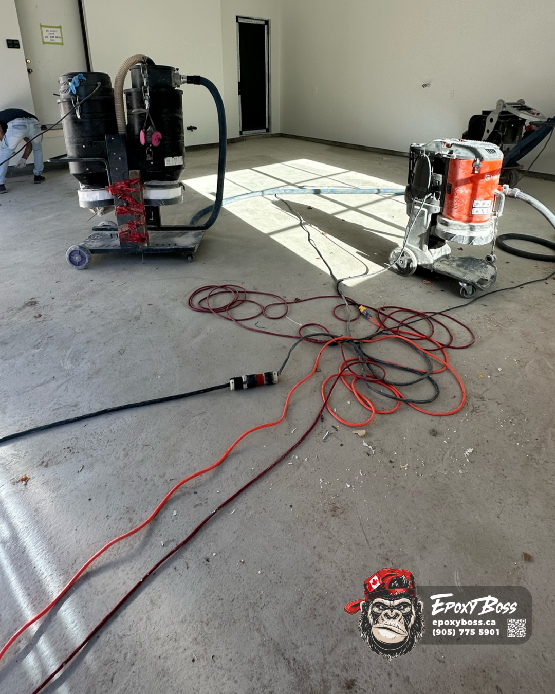 Epoxy flake floor installation process