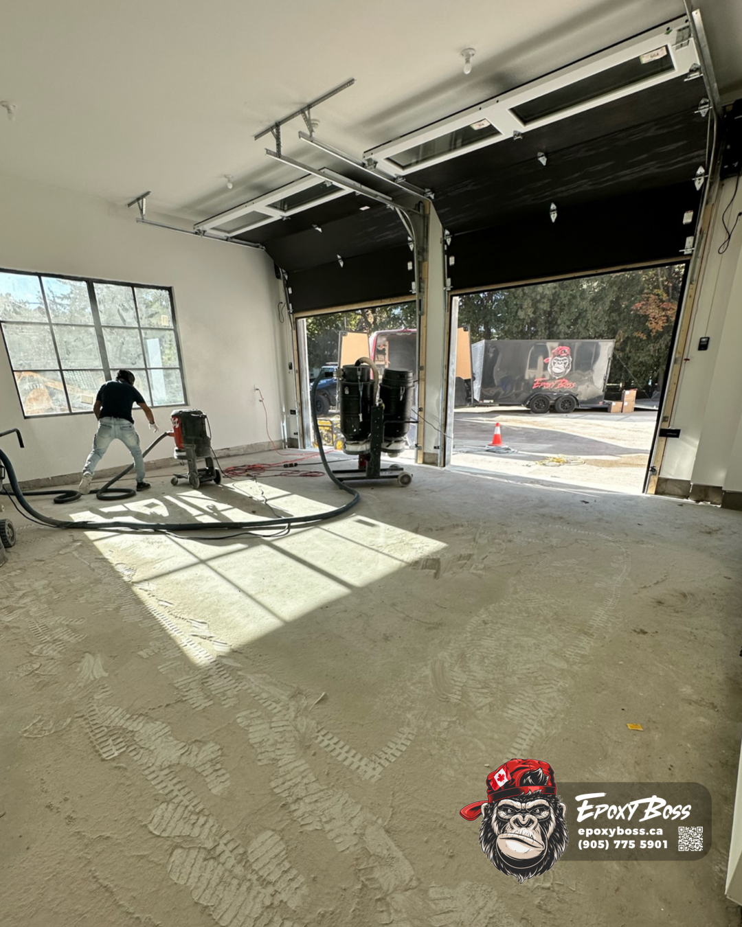 full broadcast epoxy flake garage floor Ontario freeze thaw salt resistant coating system