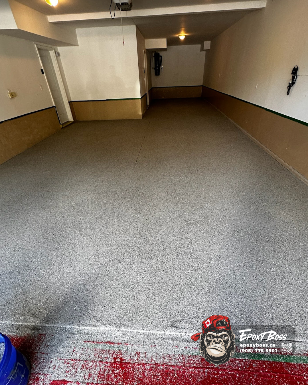 polyaspartic topcoat epoxy flake garage floor Ontario high performance finish