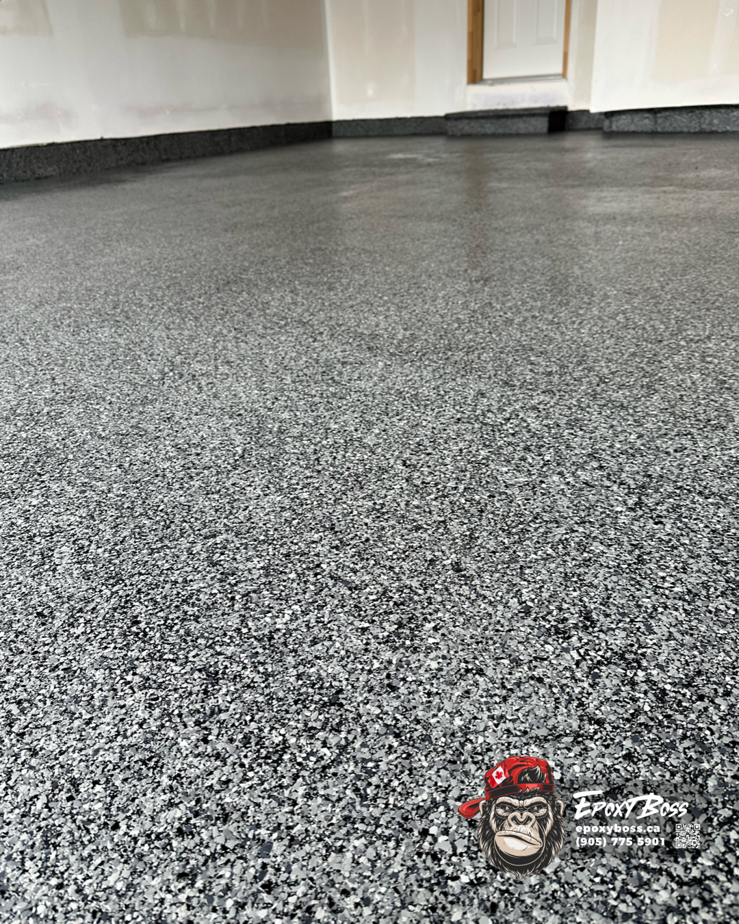 Epoxy coating installation on front steps in Brampton home