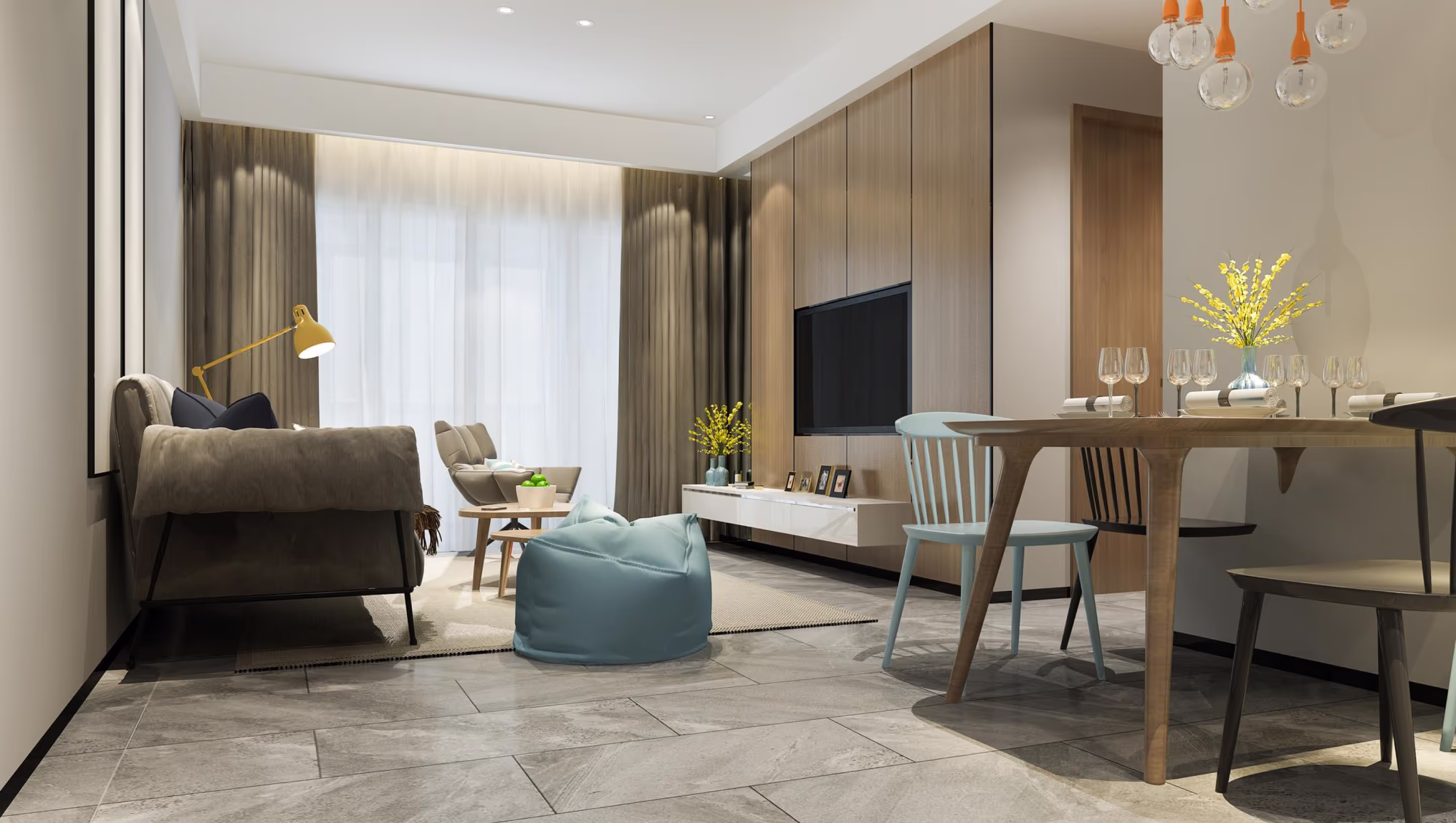 living room 3d interior design