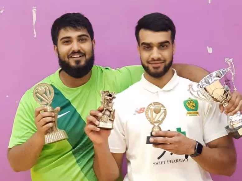 Azeem Player of the Final Award with Zobair Khaliq highest run scorer trophy