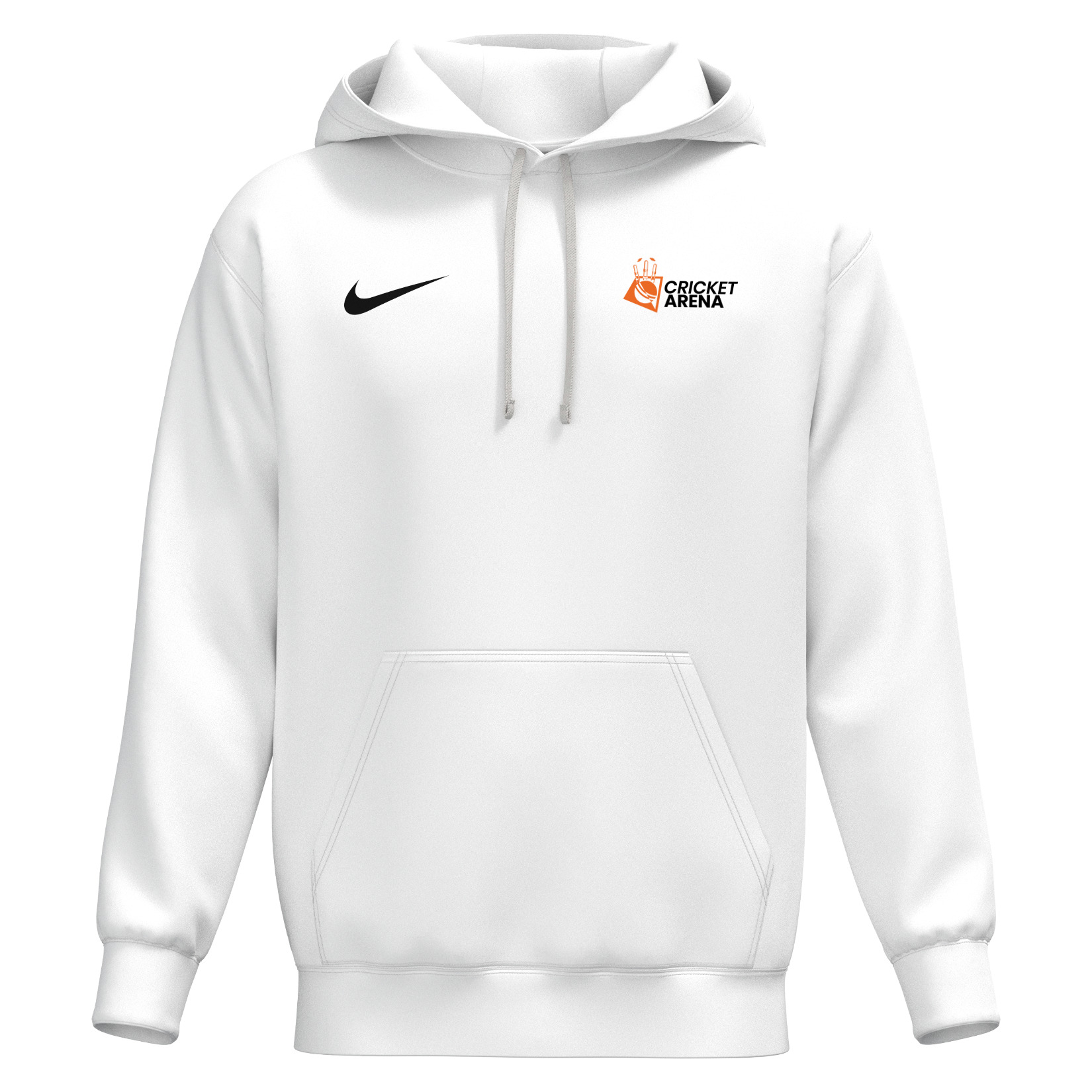 Cricket Arena white Nike Park fleece hoodie with full-colour crest, available in five colours via Kitlocker.