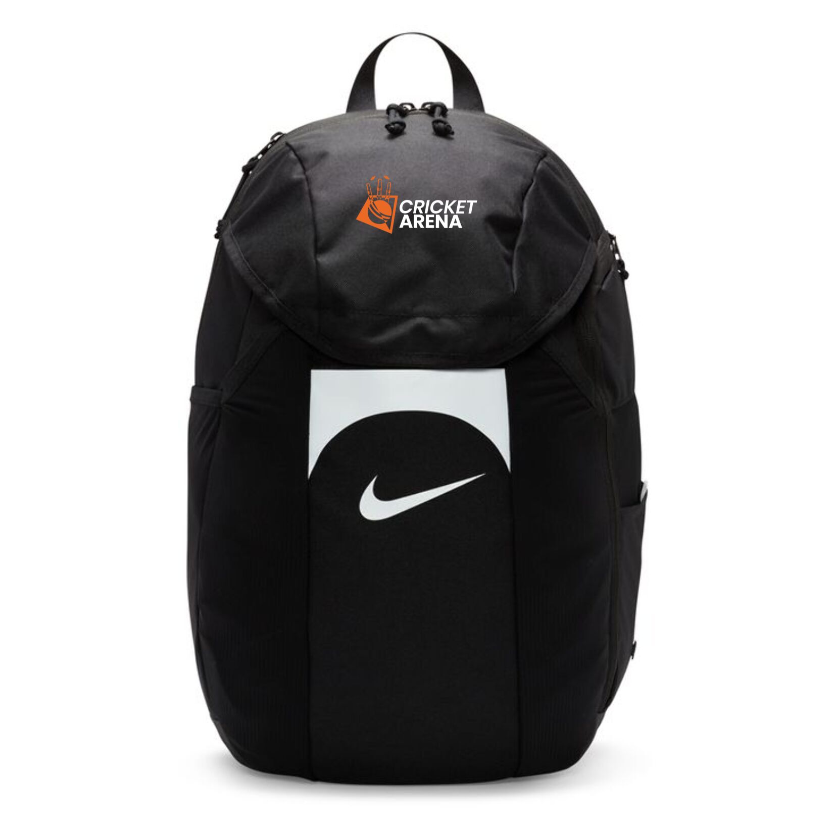 Cricket Arena black Nike Academy backpack with padded straps and embroidered crest, available to order in Sheffield.