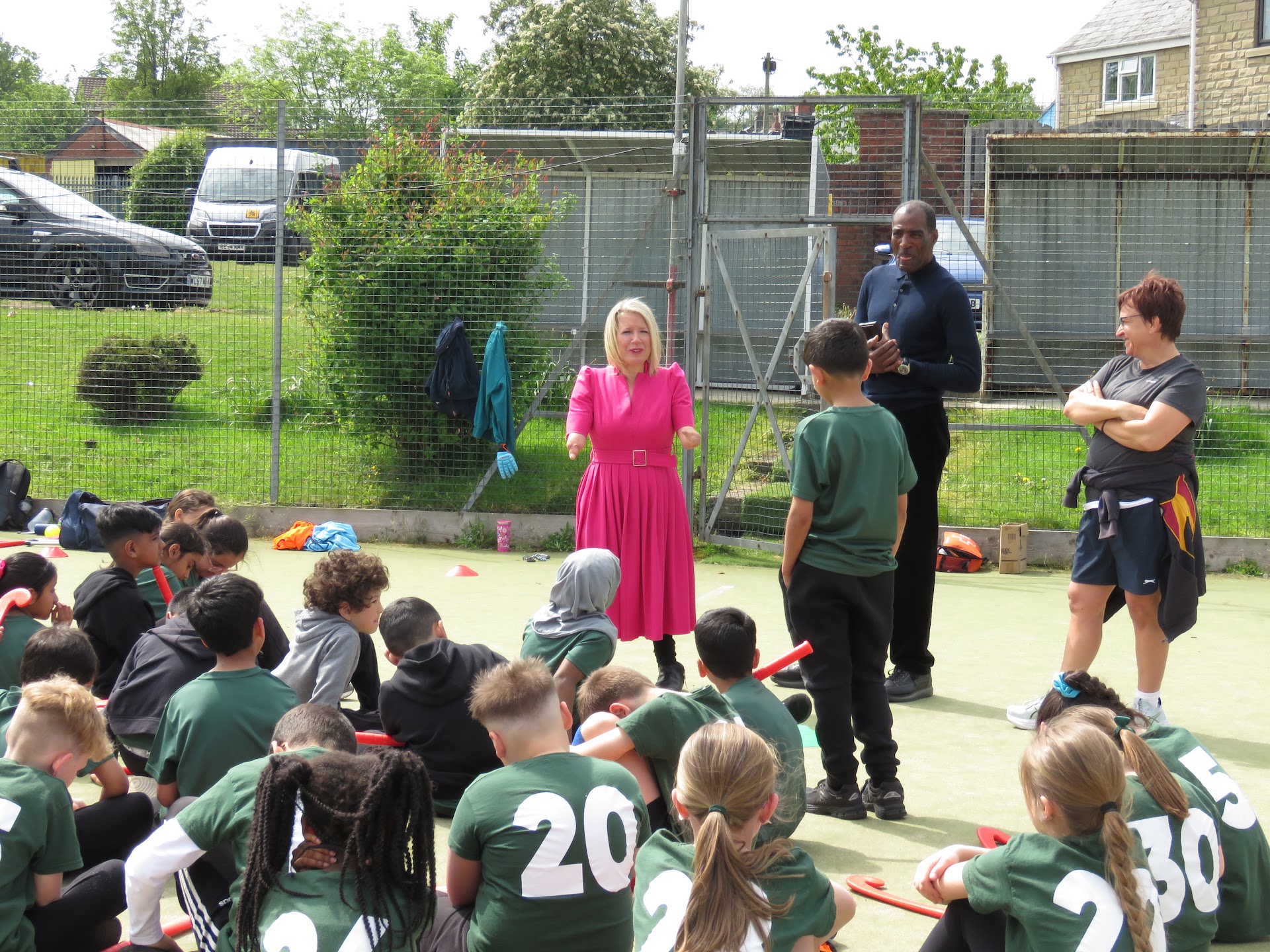 Dr Marie Tidball MP takes questions from a school class during her visit to Sheffield Caribbean Sports Club