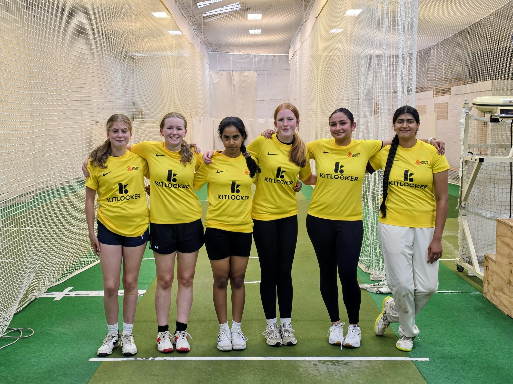 The Cricket Arena Girls Academy squad together after training in Sheffield, girls aged 13-16 building confidence through cricket.
