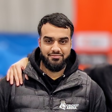 Zobair, a volunteer at Cricket Arena's youth sports club in Sheffield