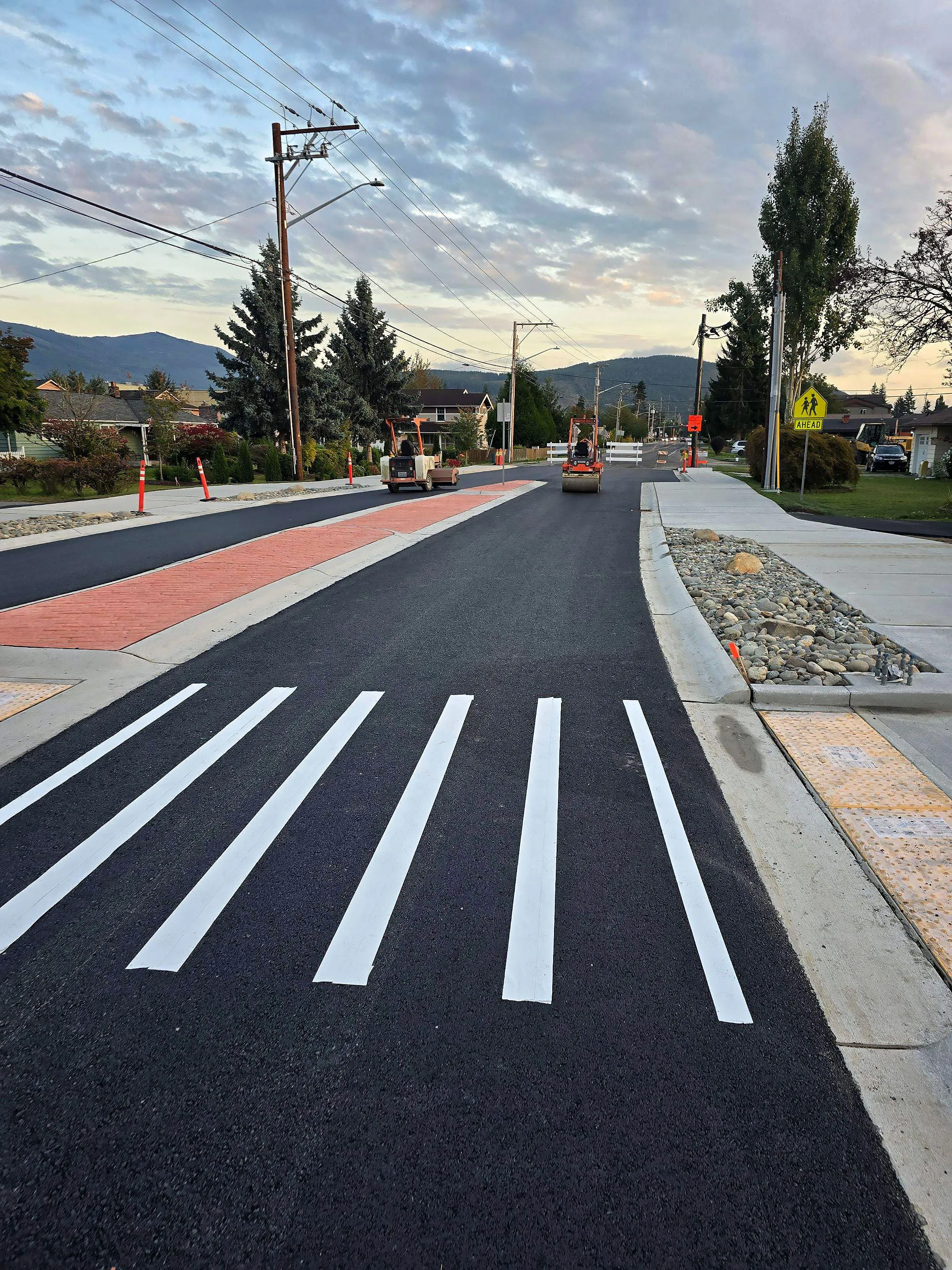 A street with a white line down the middle.