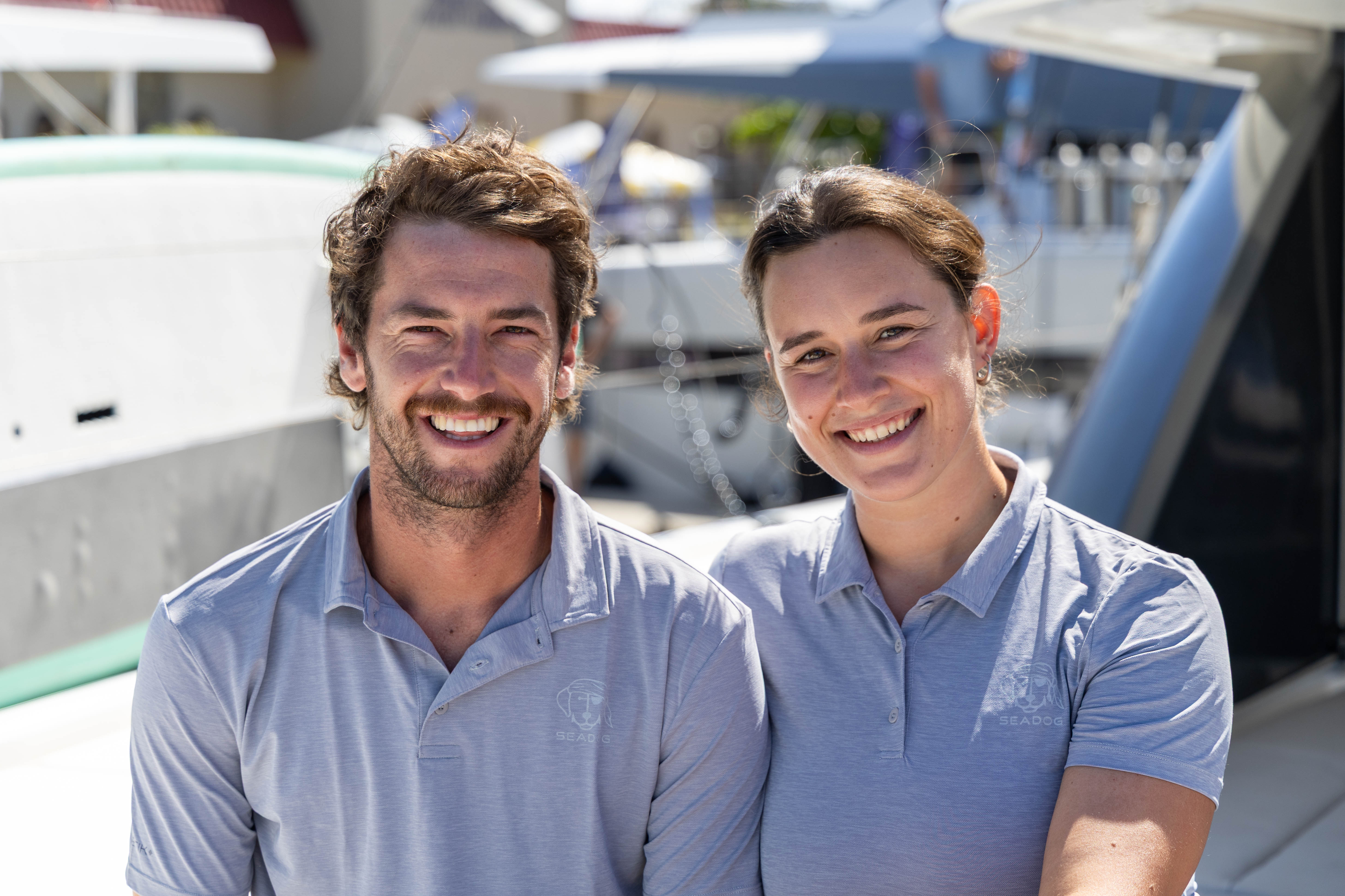 Captain Tom Foster and Chef Nicola Alberts aboard Sea Dog