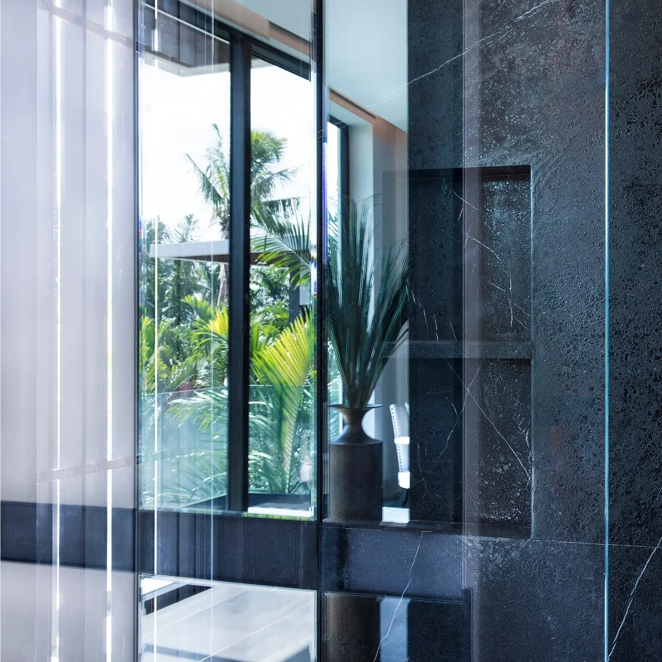 Custom glass installation in a Miami home