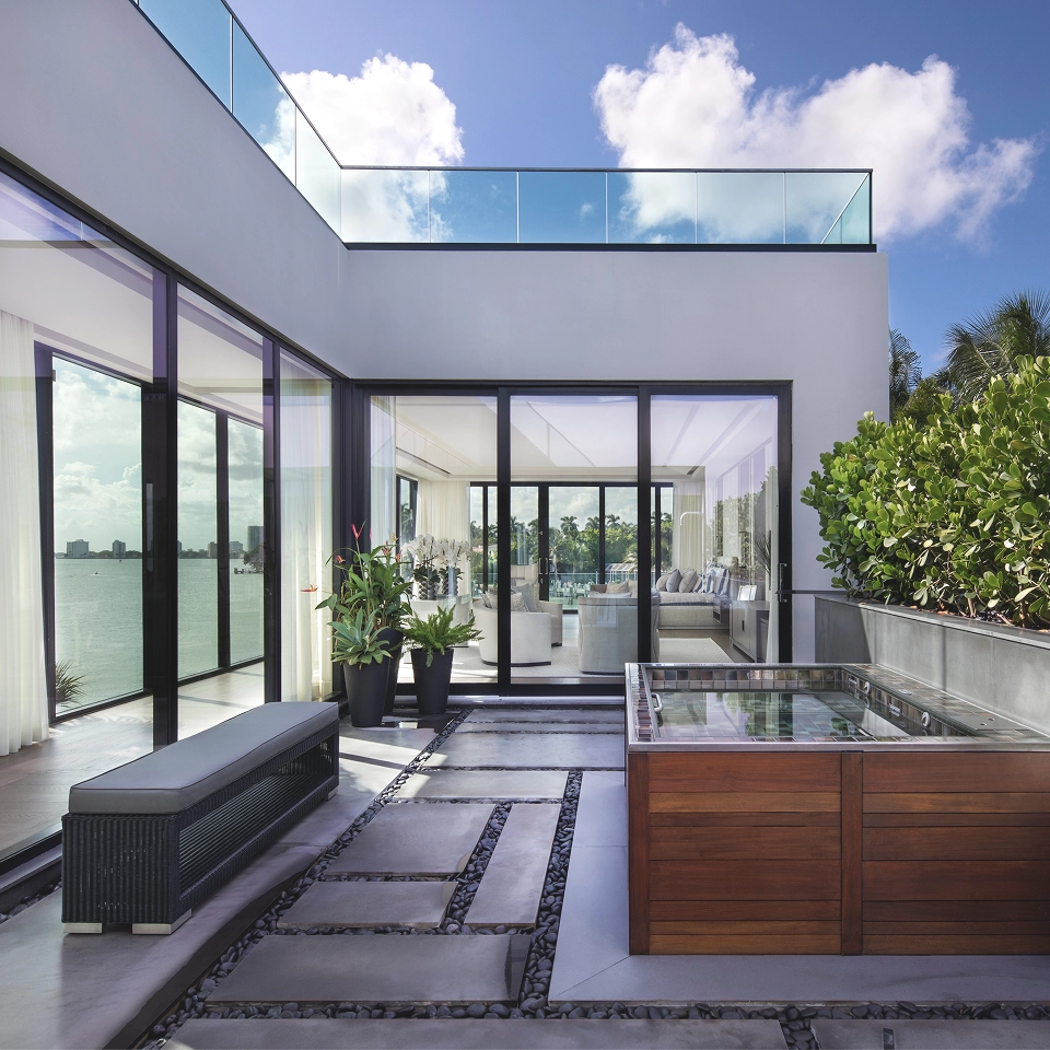 Hurricane impact windows in a Miami home