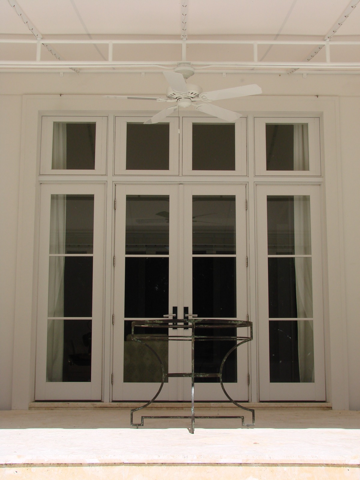 Close-up of traditional French doors and windows