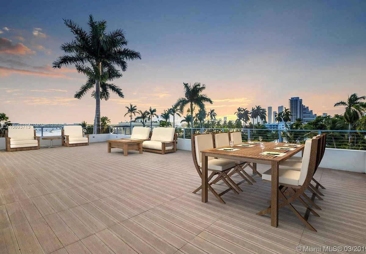 Caribbean home rooftop terrace overlooking the water